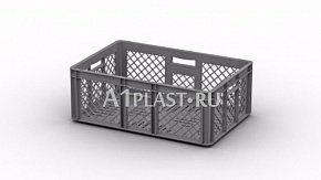 Пластмассовый евроконтейнер для хранения с открытыми ручками 600х400х220 мм