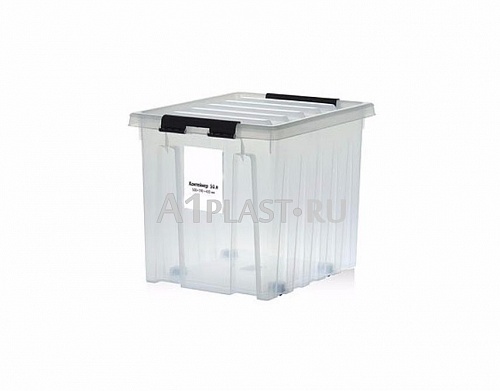 Пластиковый ящик с крышкой на роликах аналог rox box 500х390х400 мм