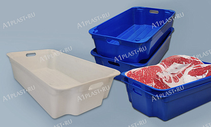 Производим пластиковые ящики для обвалки мяса с RFID-метками и без
